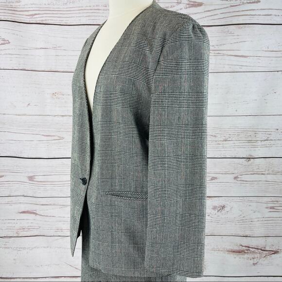 Alfred Dunner vintage skirt suit set plaid 80s 90s - Picture 4 of 11